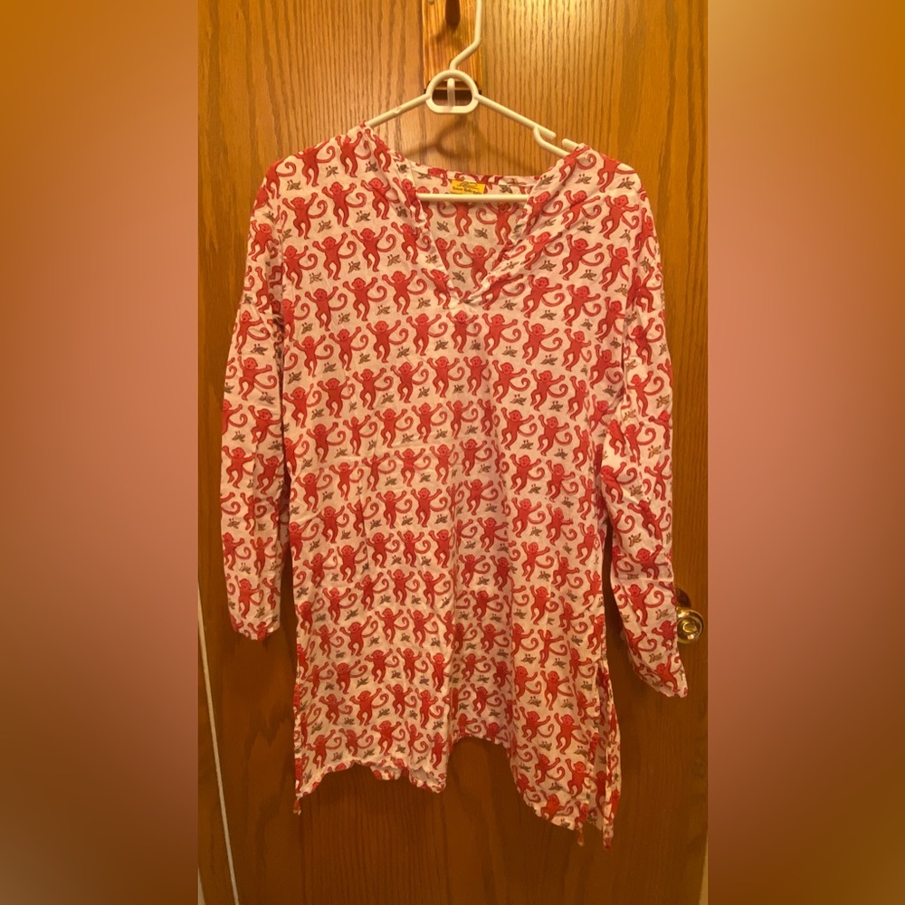 Roberta Roller Rabbit tunic pink monkeys